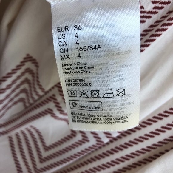 H&M Dress - Cream with Print - Size 4 - Picture 5 of 8